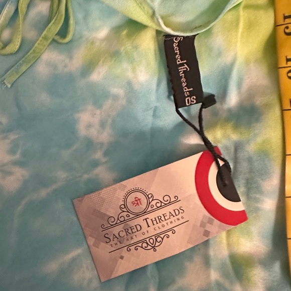 Medium Sacred Threads Tie-Dye Top in Blue and Green. 223122/1. CL/GR02 - Picture 3 of 4